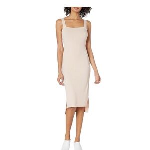The Drop Womens Amelia Square-Neck Strappy Bodycon Midi Tank Dress Off White S